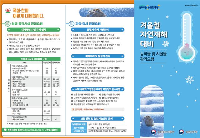 내년 3월까지 대설·한파 등 겨울철 농업재해대책 추진
