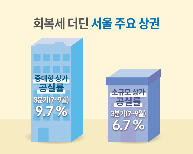 '찬바람' 부는 광화문·논현·홍대…중대형 상가 10곳 중 2곳은 공실