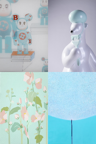(좌측 위부터 시계 방향으로) 이지현 'My name is Bon', 변대용 '붓을 든 곰', 이우현 '눈꽃나무', 박노을 '계절이 오고 가는 순간'.