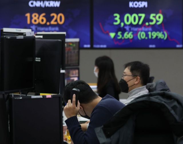 하루 만에 코스피 3000선 하회…부각되는 유동성 축소 우려