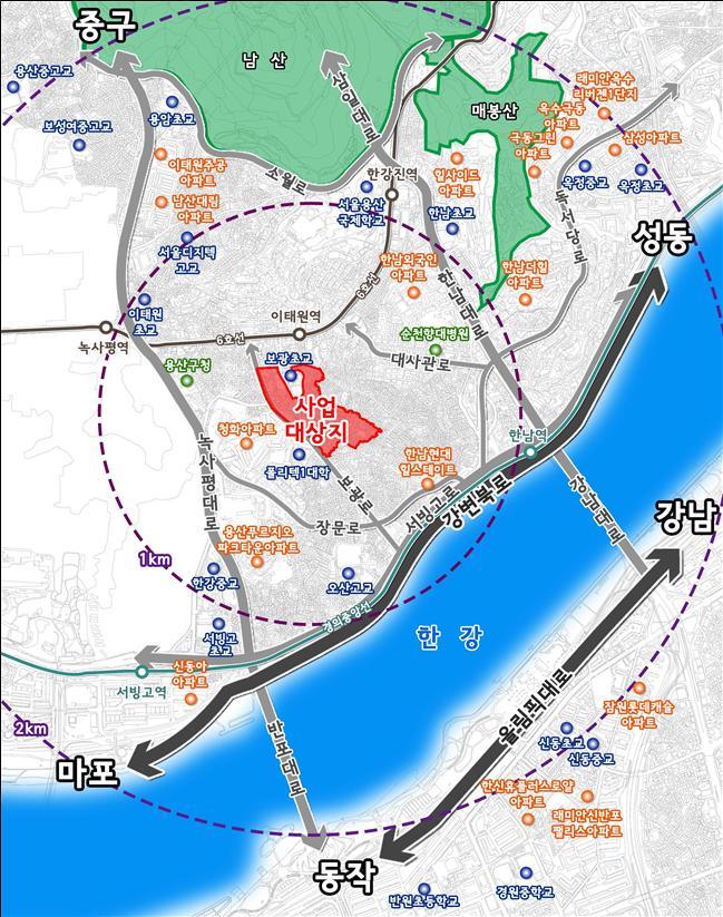 용산구 한남2재정비촉진구역 사업 시동...지상 14층 1537가구 건립