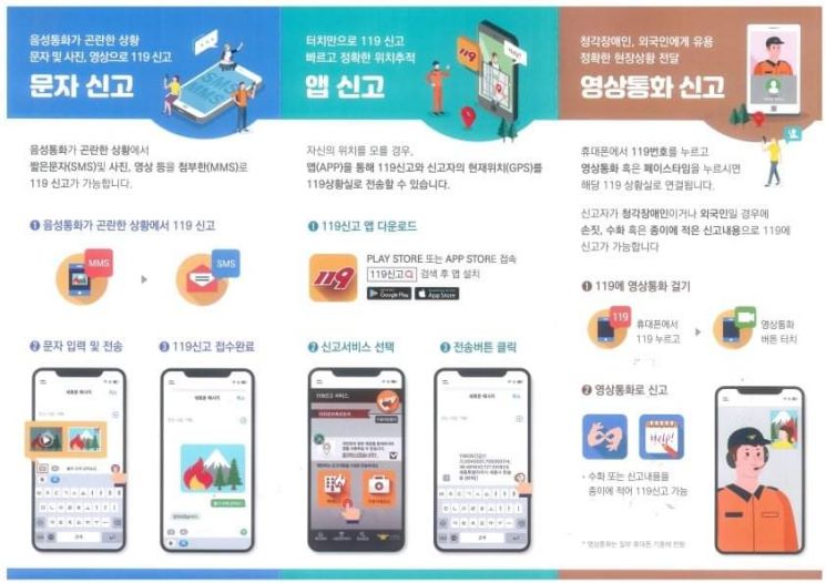 광주 서부소방서 "119신고, 문자·앱·영상통화로 가능"