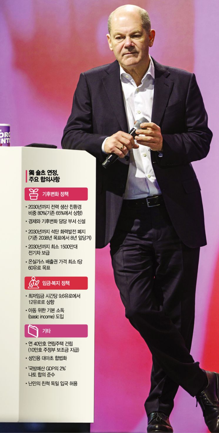 [글로벌 포커스] 좌우 넘나드는 실용주의자…獨 숄츠 '노동·친환경'에 힘준다