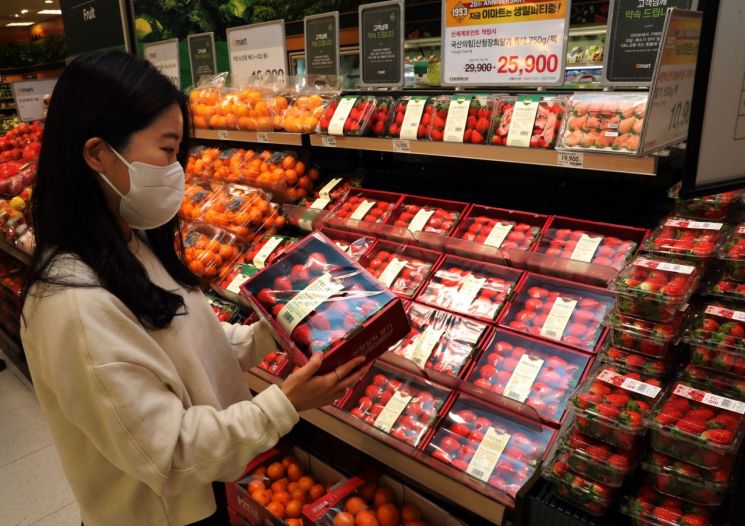 이마트가 다음달 2일부터 일주일간 딸기 전품목을 행사카드로 구매 시 20% 할인하는 행사를 진행한다.