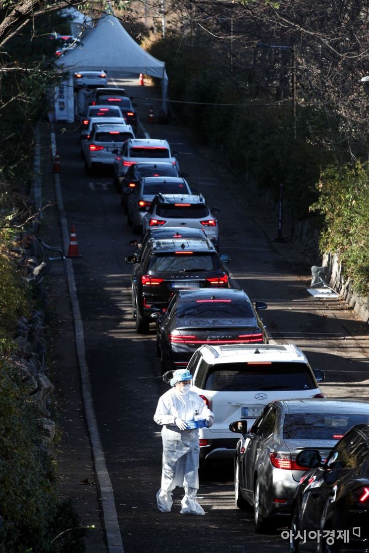 [포토]다시 늘어나는 선별검사소 대기줄