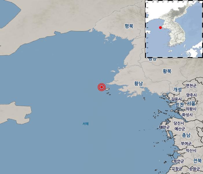 백령도 서북서쪽 해역서 규모 2.3 지진…기상청 "피해 없을 것"