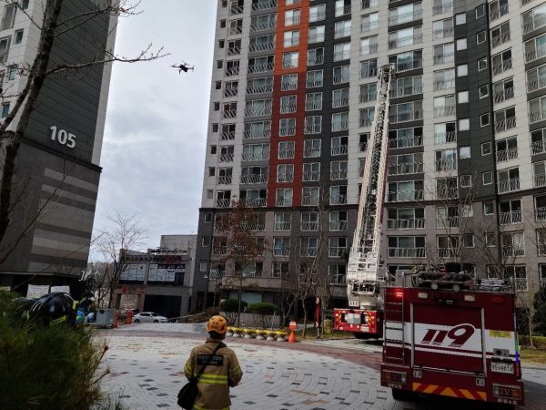 광주 북부소방서, 고층건축물 화재 대응 훈련 실시
