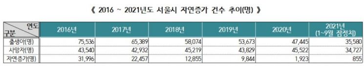 서울시 20년 인구동향 분석해보니' 출생아 64%'·'결혼 43%' 줄었다