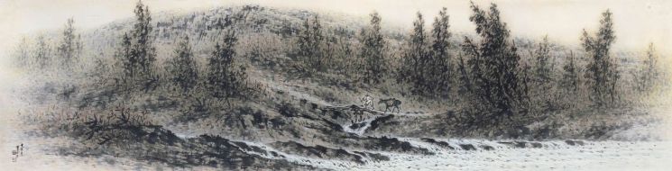 청전 이상범의 '추경산수(秋景山水)'