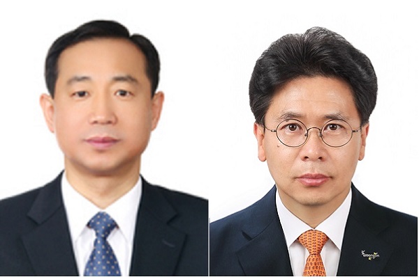 송호정 웅진플레이도시 대표(왼쪽), 남기성 렉스필드 대표. 사진제공 = 웅진그룹