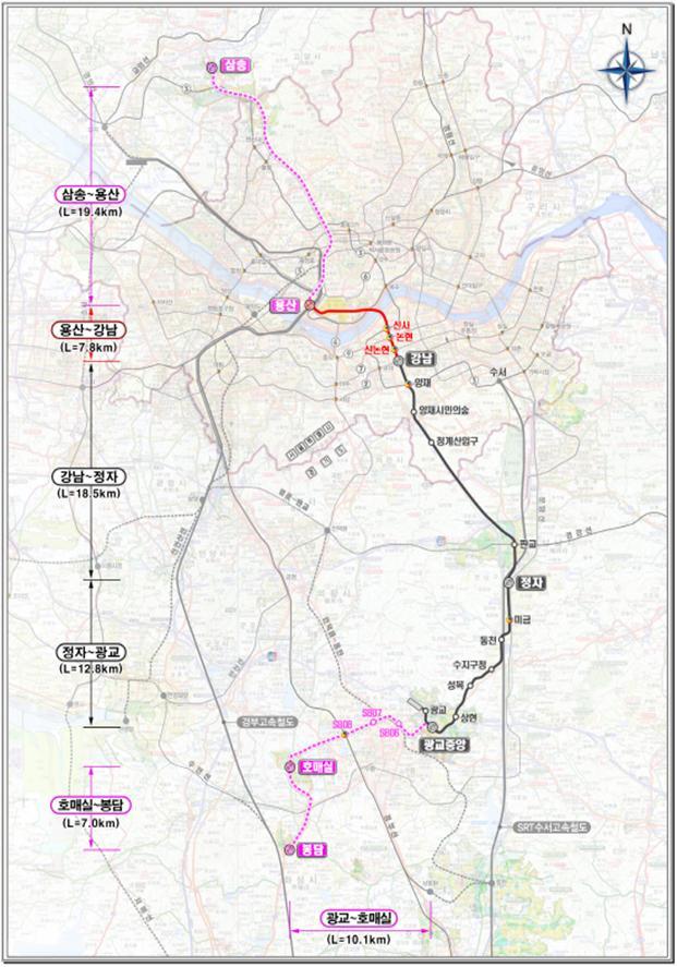 수원 호매실~서울 강남 40분대…신분당선 '광교~호매실' 연장