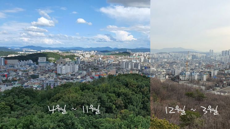 강북구 미세먼지 계절관리제 적용 전 후 모습(지난해 12월)