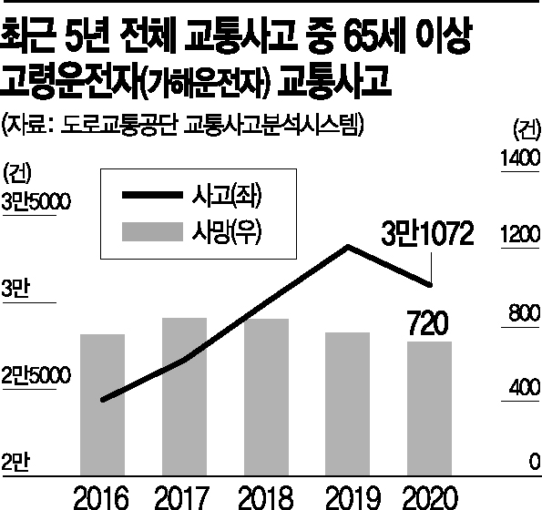[실버운전 비상등]車사망사고 가해자 23%는 65세 이상