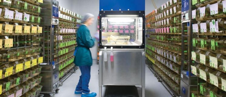 Inside view of the animal laboratory at the Wellcome Trust Sanger Institute, the world's largest genomics research institution in the UK. / Photo by Sanger Institute website capture