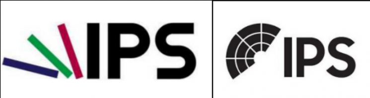LG디스플레이의 IPS 상표(왼쪽)와 삼성전자의 IPS 상표.(사진출처=미국 특허상표청)