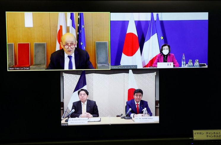 일본·프랑스 2+2 장관회의 공동성명서 北 핵·미사일 폐기 강조