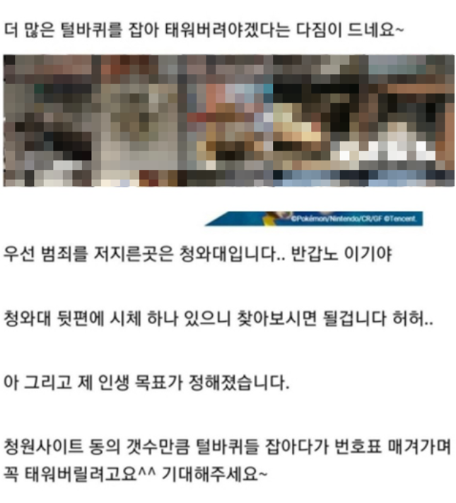 고양이를 학대한 것으로 추정되는 한 누리꾼이 '앞으로 고양이를 더 죽이겠다'며 올린 글./사진=온라인 커뮤니티 캡처