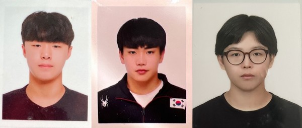 레슬링부 김도근, 김정욱, 조정아 선수. 사진=조선이공대 제공