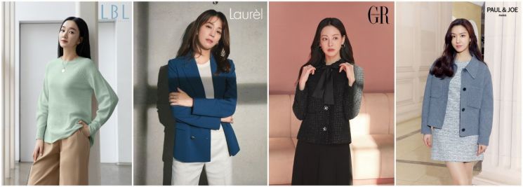 롯데홈쇼핑 패션 브랜드 신상품. 왼쪽부터 LBL, 라우렐, 조르주 레쉬, 폴앤조.