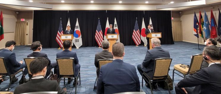 한미일 외교장관 "北 미사일 발사 규탄…3자 협력 강화"