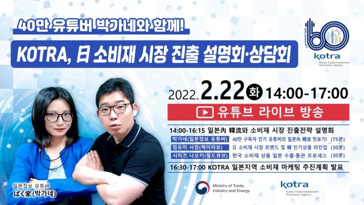 KOTRA, 소비재 기업 日진출 돕는다…유튜버 '박가네'와 협업