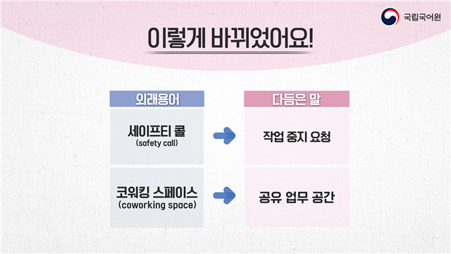 '코워킹 스페이스' 대신 '공유 업무 공간'이라 말해요