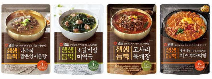 샘표 생생듬뿍 국·탕·찌개 4종
