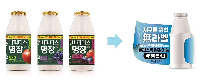  “매년 플라스틱 60톤 절감” 동원F&B, 무라벨 요구르트 '비피더스 명장' 출시