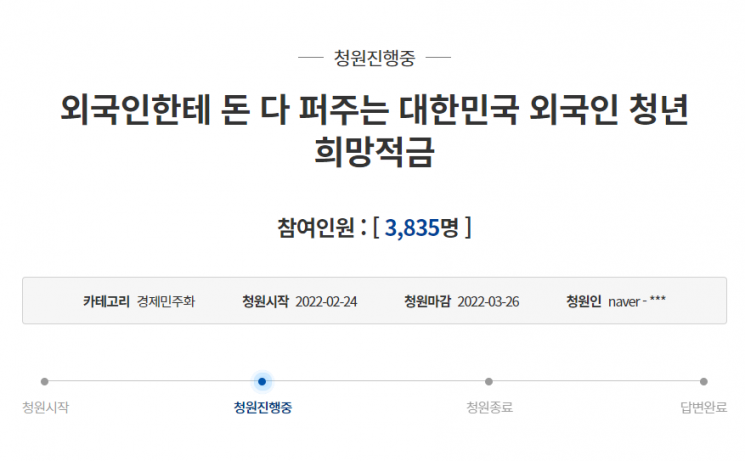 사진=청와대 국민청원 게시판 화면 캡처.