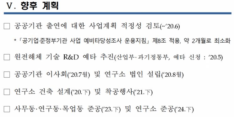 정부의 원전해체연구소 추진 계획. [사진제공 = 산업통상자원부]