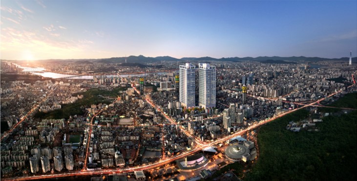 High-End Officetel Town Emerging in Seocho-dong Area: 'The Opera Seocho Harrington Tower' for Sale