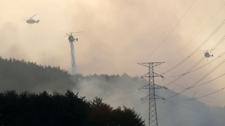동해시 백복령 산불 진화 [연합뉴스]