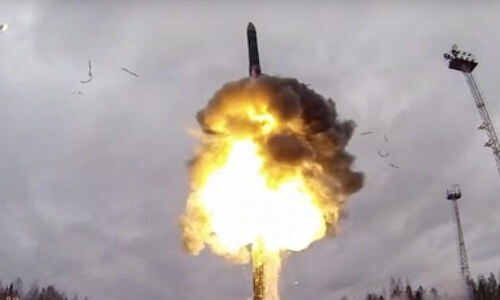 지난 19일(현지시간) 러시아군이 쿠라 훈련장에서 '야르' 대륙간탄도미사일(ICBM) 발사 훈련을 하고 있다. /사진=러시아 국방부 제공
