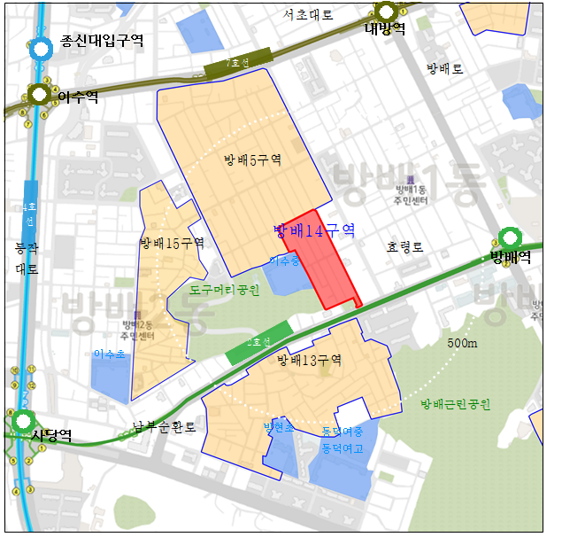 방배14구역, 최고 15층 높이·총 487가구로 재건축