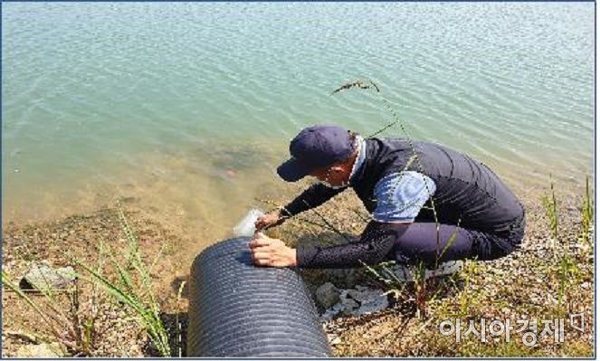 골프장 유출수 시료 채취 [사진 제공=인천시]