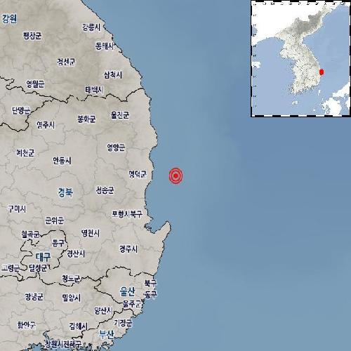 10일 오전 2시 45분경 경북 영덕군 동쪽 해상에서 규모 3.4의 지진이 발생했다. 사진=기상청 제공, 연합뉴스