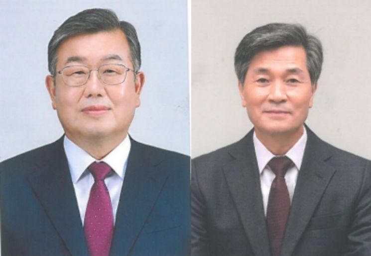 박일호 현 시장(왼쪽), 안병구 전 한국수자원공사 감사.