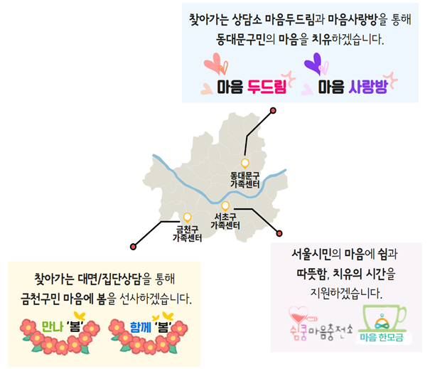 서울시, 금천·동대문·서초 3개구 가족센터서 '찾아가는 심리상담' 시범사업