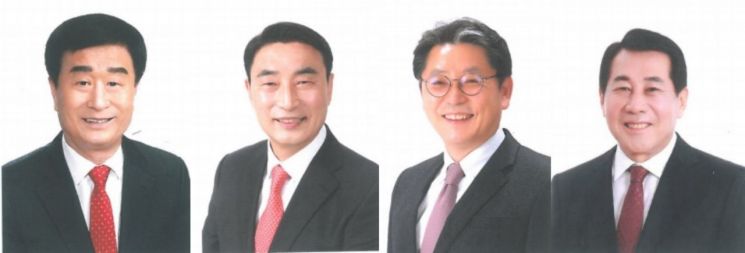 왼쪽부터 박동식 후보, 박영일 후보, 홍태용 후보, 나동연 후보.