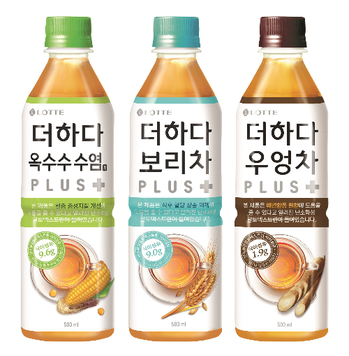 “건강한 곡물에 식이섬유를 담았다” 롯데칠성 '더하다' 차음료 3종 출시