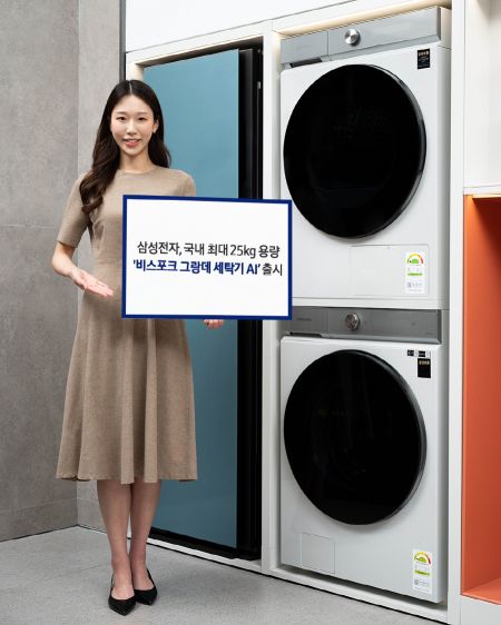 'Samsung Electronics Launches "Bespoke Grande Washing Machine AI" with Largest Domestic 25kg Capacity'