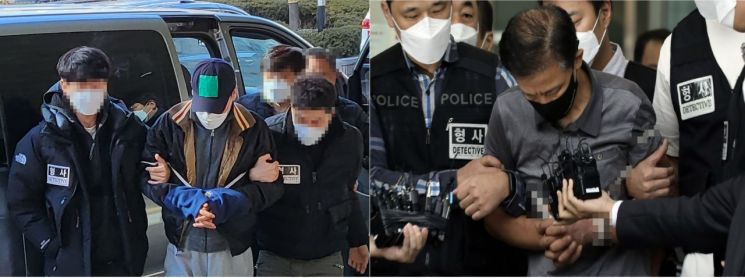 지난 10일 상암동 건설사 임원 살헤한 혐의를 받는 장모씨(55, 왼쪽)가 국민참여재판을 신청했다.전자발찌 훼손 후 여성 2명을 살해한 혐의를 받는 강윤성씨(57,오른쪽) 재판도 국민참여재판으로 진행된다./사진=오규민 기자 moh011@, 연합뉴스