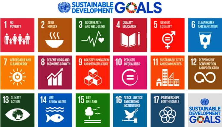 국제연합(UN)이 2030년까지 달성하자고 국제 사회에 제시한 17개 지속가능발전목표(SDGs) 사진.(이미지 출처=UN 홈페이지)