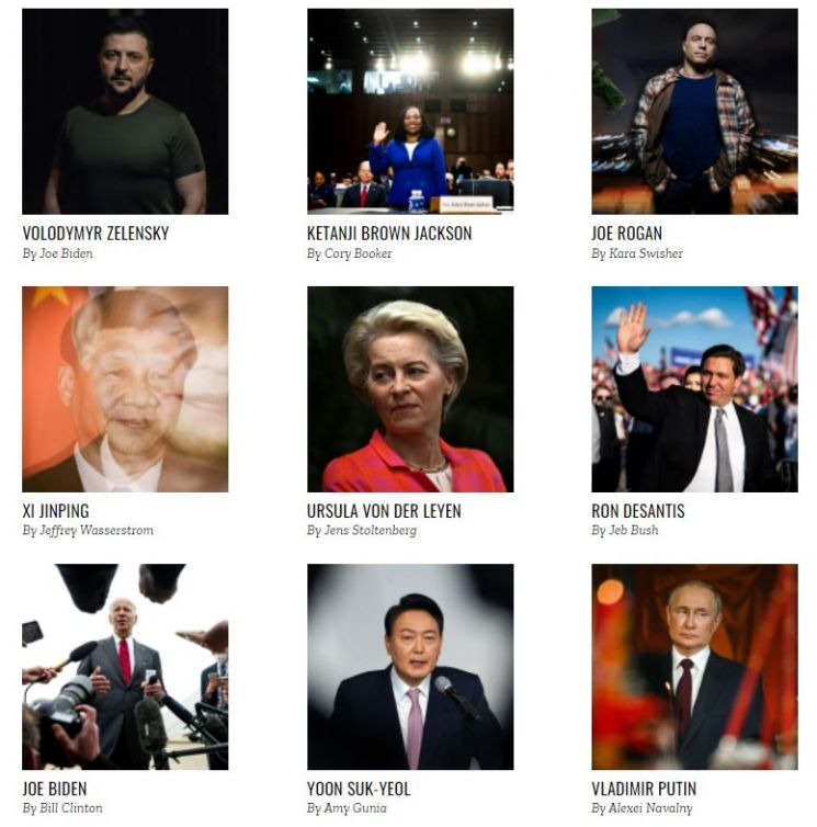 캡쳐: 타임 '2022 세계에서 가장 영향력 있는 인물 100인' 발표