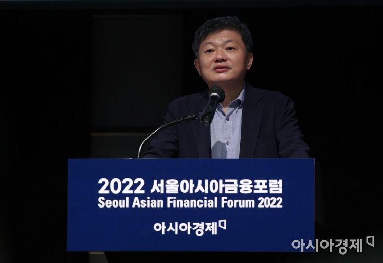 우병현 아시아경제 대표가 26일 서울 중구 웨스틴조선호텔에서 아시아경제 주최로 열린 제11회 2022서울아시아금융포럼에서 개회사를 하고 있다./김현민 기자 kimhyun81@