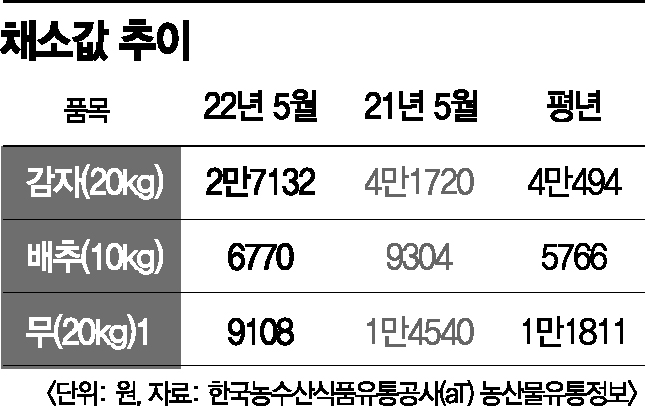 장바구니 물가 고공행진…밀가루에 감자까지 ‘금값’