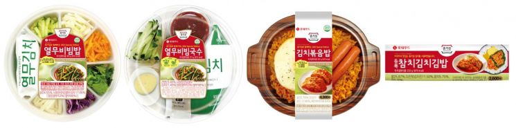세븐일레븐이 김치 브랜드 종가집과 손잡고 선보인 간편식 4종.