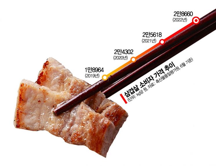 '金겹살'에 서민 부담도 '세겹'…kg당 3만원 전망도