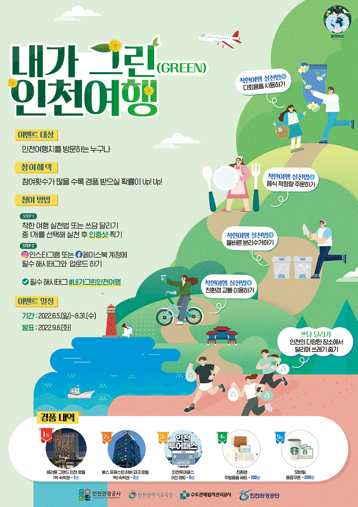 "착한여행 실천해요"…인천관광공사 '친환경 여행' 대국민 캠페인