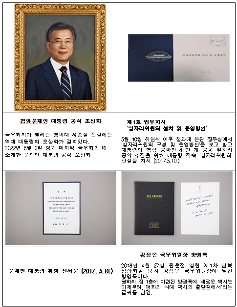 대통령기록관, 문재인 前 대통령 문서·사진 등 100여 점 공개